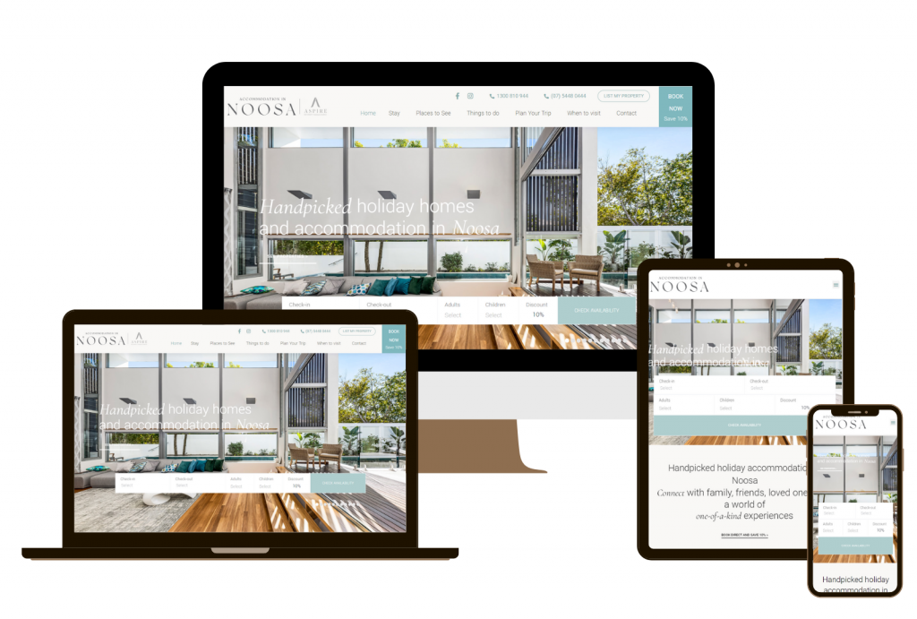 noosa web design for tourism brand